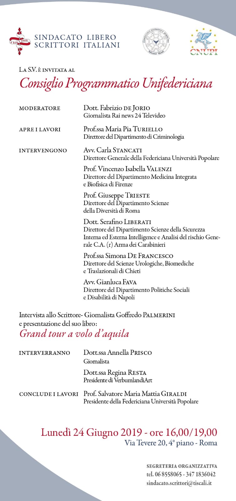 Consiglio Programmatico Unifedericiana | Roma 24.06.2019